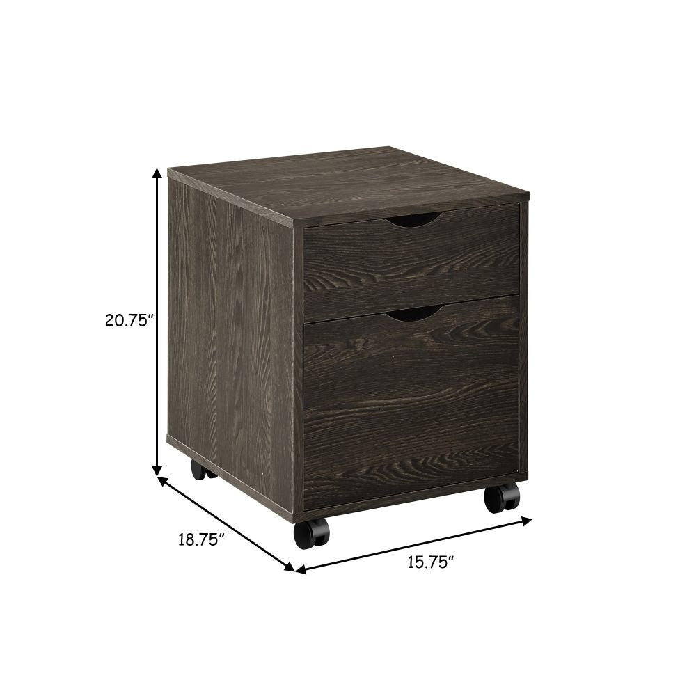 20 Inch Wood Rolling File Cabinet 1 Large Cabinet 1 Drawer Dark Oak By Casagear Home BM282968