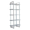 Bookcase | 79" | Tempered Glass Shelves | Metal Frame | Silver