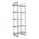 Bookcase | 79" | Tempered Glass Shelves | Metal Frame | Silver