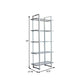 79 Inch Bookcase Metal Frame Tempered Glass Shelves Polished Silver By Casagear Home BM282971