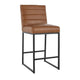 Vinn Modern Counter Stool | 26" | Channel Tufted | Brown Vegan Faux Leather