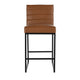Vinn 26 Inch Modern Counter Stool Channel Tufted Brown Vegan Faux Leather By Casagear Home BM282983