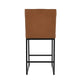 Vinn 26 Inch Modern Counter Stool Channel Tufted Brown Vegan Faux Leather By Casagear Home BM282983