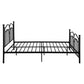 Modern Queen Size Bed Curved Accent Black Heavy Gauge Steel Metal Frame By Casagear Home BM283014