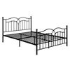Modern Queen Size Bed, Curved Accent, Black Heavy Gauge Steel Metal Frame By Casagear Home