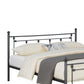 Olly Modern Queen Size Bed Heavy Steel Metal Frame Slatted Matte Black By Casagear Home BM283018