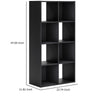 Zayla 48 Inch Tall Wood Bookcase Organizer 8 Cube Compartments Black By Casagear Home BM283052