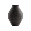 Dale Polyresin Vase | 17" | Tightly Ribbed Texture | Antique Brown