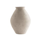 Dale 17 Inch Round Polyresin Vase, Tightly Ribbed Texture, Antique Beige By Casagear Home