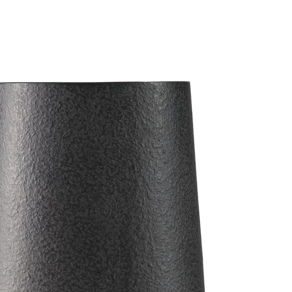 Fin 18 Inch Cylindrical Metal Vase Subtly Textured Antique Blackened Brown By Casagear Home BM283067
