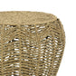 19 Inch Classic Rustic Style Side Stool Woven Design Wood Natural Brown By Casagear Home BM283103