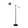 58 Inch Classic Metal Floor Lamp, Adjustable Shade Height, Gold, Black By Casagear Home