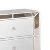 Eli 23 Inch Modern Wood Nightstand 2 Drawers Mirrored Edges Clean White By Casagear Home BM283145