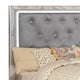 Eli Crystal Tufted Queen Bed LED Mirror Inlays Wood Gray Velvet Silver By Casagear Home BM283198