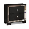 Eli Deluxe Nightstand | 23" | 2 Drawers | Mirrored Trim | Black Frame