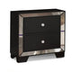 Eli Deluxe Nightstand | 23" | 2 Drawers | Mirrored Trim | Black Frame