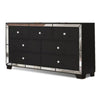 Eli Deluxe Dresser | 57" | 7 Drawers | Mirrored Trim | Black Frame