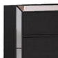 Eli 46 Inch Deluxe 5 Drawer Tall Dresser Chest Mirrored Trim Wood Black By Casagear Home BM283201