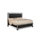 Eli Crystal Tufted Queen Bed | LED | Mirrored Inlays | Black Velvet Wood