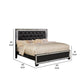 Eli Crystal Tufted Queen Bed LED Mirrored Inlays Wood Velvet Black By Casagear Home BM283202