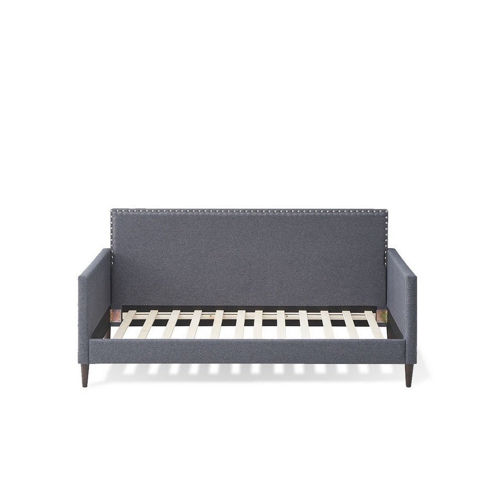 Ava Modern Daybed Softly Upholstered Polylinen Nailhead Trim Gray By Casagear Home BM283218