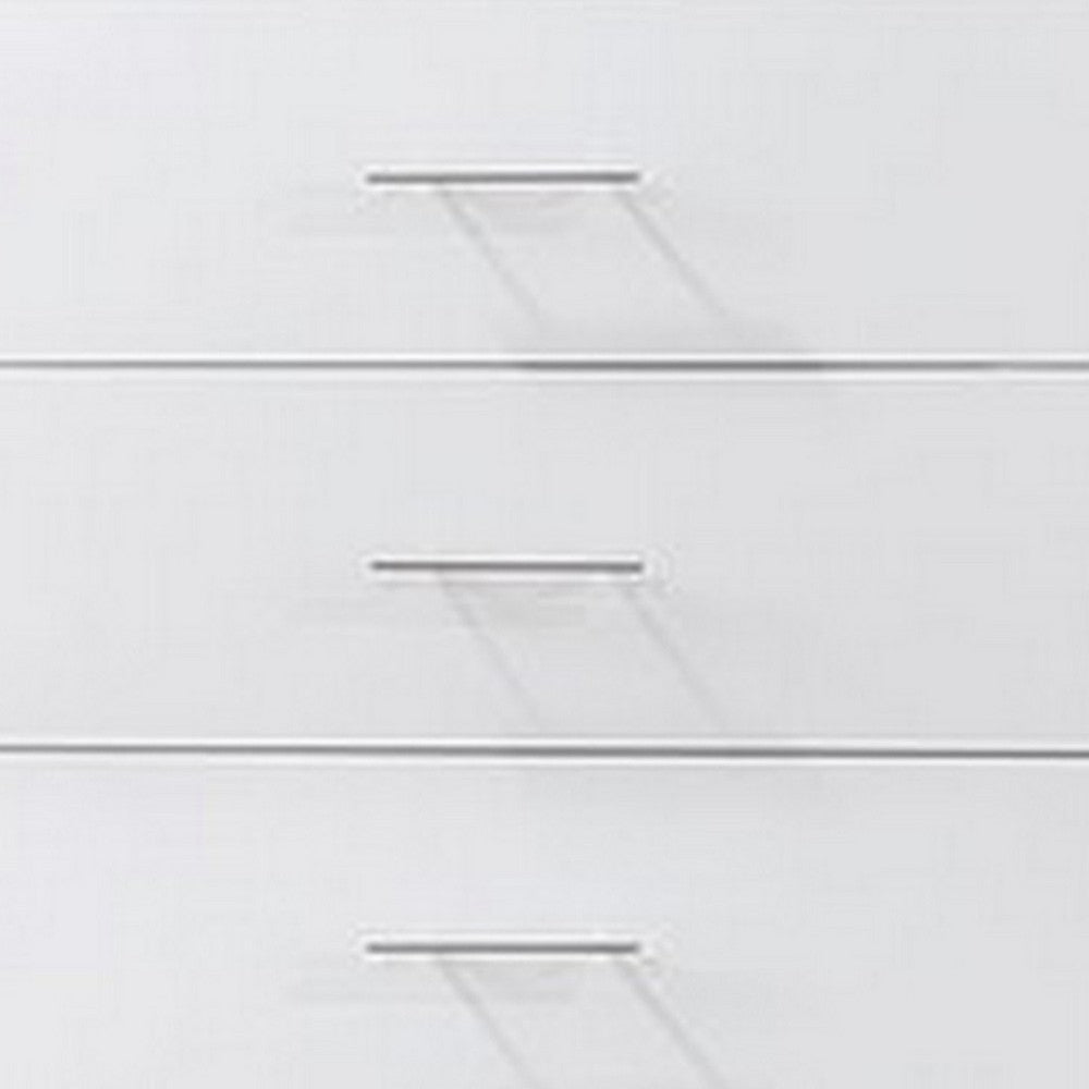 Vin 48 Inch Modern Tall Dresser Chest 5 Gliding Drawers Crisp White By Casagear Home BM283224