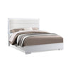 Vin Modern Queen Bed | Panel Headboard | LED Light | Crisp White