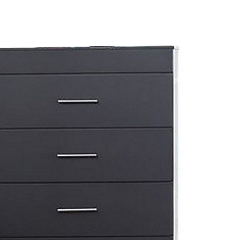Vin 48 Inch Modern Minimal Tall Chest Dresser 5 Drawers Charcoal Gray By Casagear Home BM283228