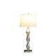 Ruth 30 Inch Accent Table Lamp Glass Diamond Pedestal Base White Silver By Casagear Home BM283265