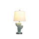 22 Inch Accent Table Lamp Cactus Designed Body Metal Base Blue White By Casagear Home BM283268