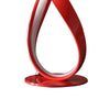17 Inch Accent Table Lamp Ribboned Bow Round Base LED Lighting Red By Casagear Home BM283269