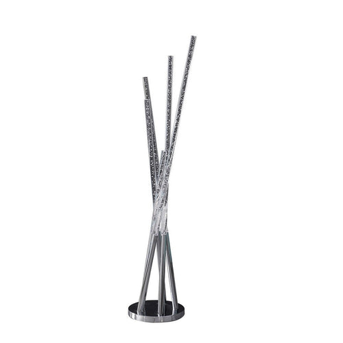 Floor Lamp | 49" | Five Lighting Rods | Strong Metal Base | Silver Chrome