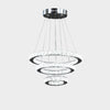 Ringed Adjustable Chandelier | 12-47" | 3 Circles Design | Chrome Silver