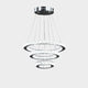Ringed Adjustable Chandelier | 12-47" | 3 Circles Design | Chrome Silver