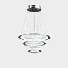 12- 47 Inch Ringed Adjustable Chandelier, 3 Circles Design, Chrome Silver By Casagear Home