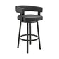 Jack 26 Inch Counter Height Bar Stool, Swivel Chair, Faux Leather, Black By Casagear Home