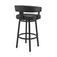 Jack 26 Inch Counter Height Bar Stool Swivel Chair Faux Leather Black By Casagear Home BM283284