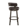 Jack 26 Inch Counter Height Bar Stool Swivel Chair Faux Leather Brown By Casagear Home BM283286