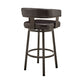 Jack 26 Inch Counter Height Bar Stool Swivel Chair Faux Leather Brown By Casagear Home BM283286