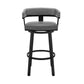 Jack 26 Inch Counter Height Bar Stool Swivel Chair Faux Leather Gray By Casagear Home BM283288