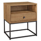 Mila 22 Inch Modern Wood Nightstand On Metal Base, Open Shelf, Light Brown By Linon Home Decor