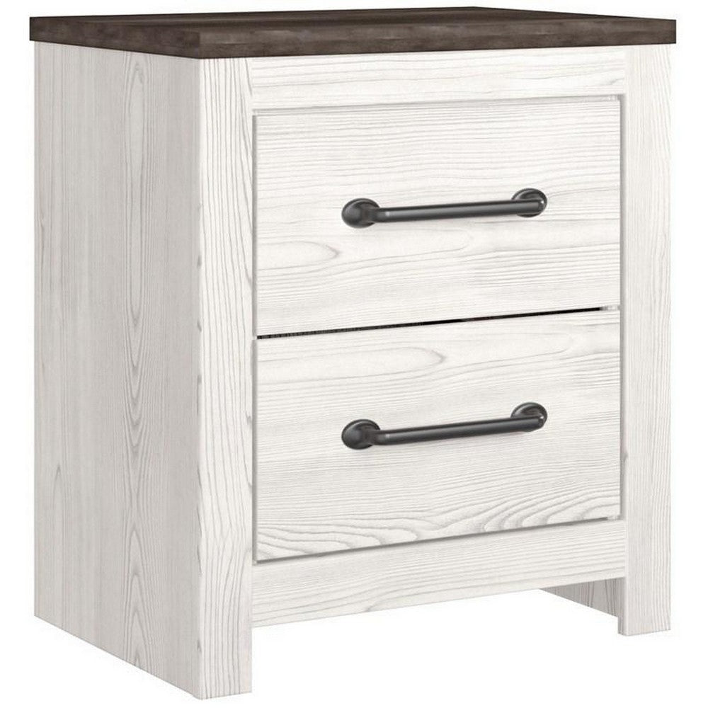 Jule Modern Rustic Wood Nightstand | 25" | 2 Tone | Gray Plank Top | White
