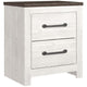 Jule Modern Rustic Wood Nightstand | 25" | 2 Tone | Gray Plank Top | White