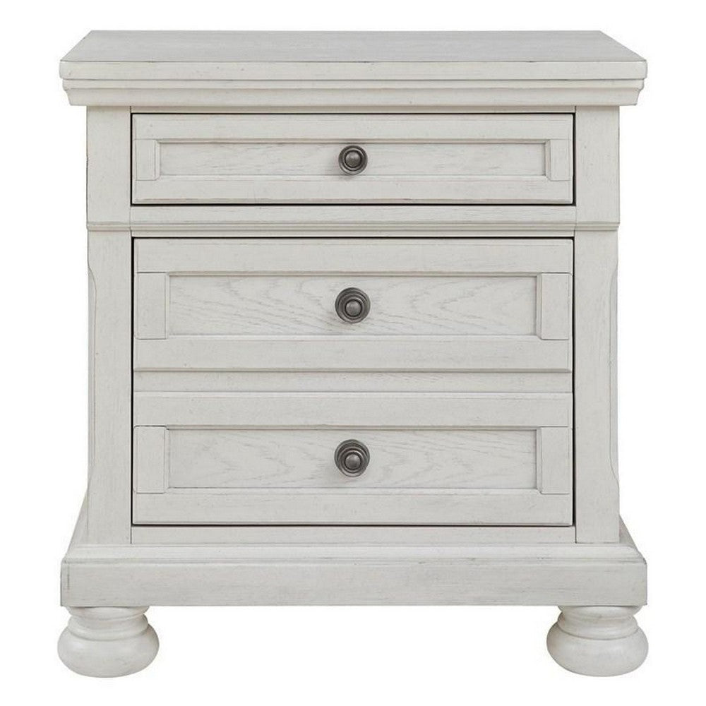 Julia 30 Inch Casual Nightstand Wood 2 Drawers Pull Out Tray White By Casagear Home BM283314