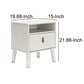 Luna 22 Inch Wood Nightstand 1 Drawer Faux Leather Knobs White Finish By Casagear Home BM283315