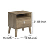 Luna 22 Inch Wood Nightstand 1 Shelf 1 Drawer Rich Light Brown Finish By Casagear Home BM283317