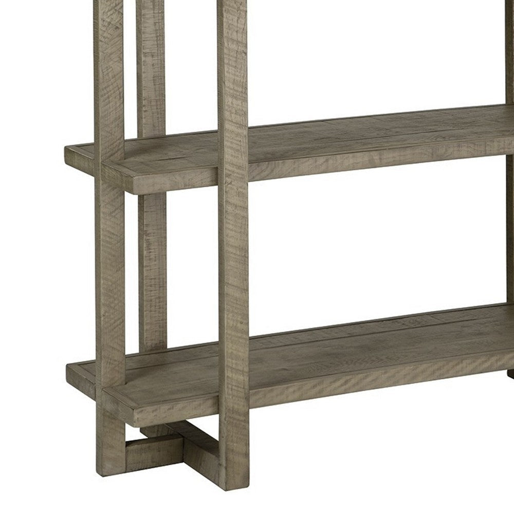 78 Inch Modern Bookcase Cabinet 5 Shelves Wood Distressed Gray By Casagear Home BM283353