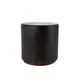 Jenny Round Drum Wood End Table | 24" | Metal Panels | Black Brown