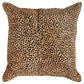 20 x 20 Leather Accent Throw Pillow, Leopard Print Beige Black, Down Insert By Casagear Home