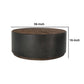 Jenny 39 Inch Wood Round Drum Coffee Table Metal Panels Black By Casagear Home BM283509